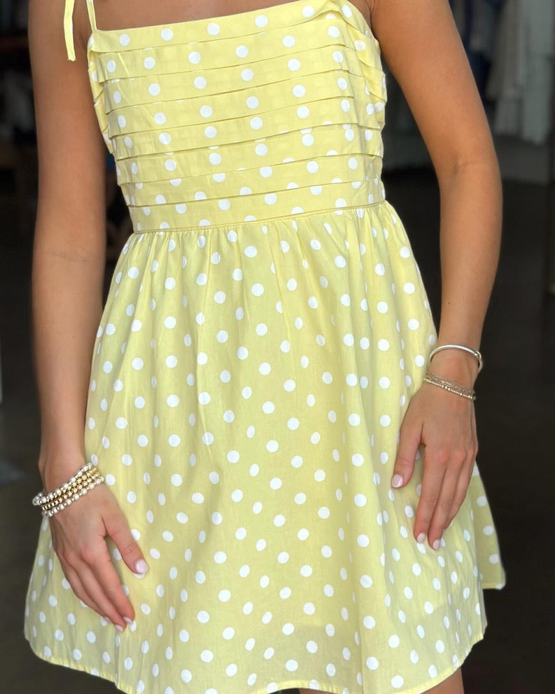 yellow polka dot mini dress Yellow Polka Dot Mini dress – Jonesboro Threads Boutique