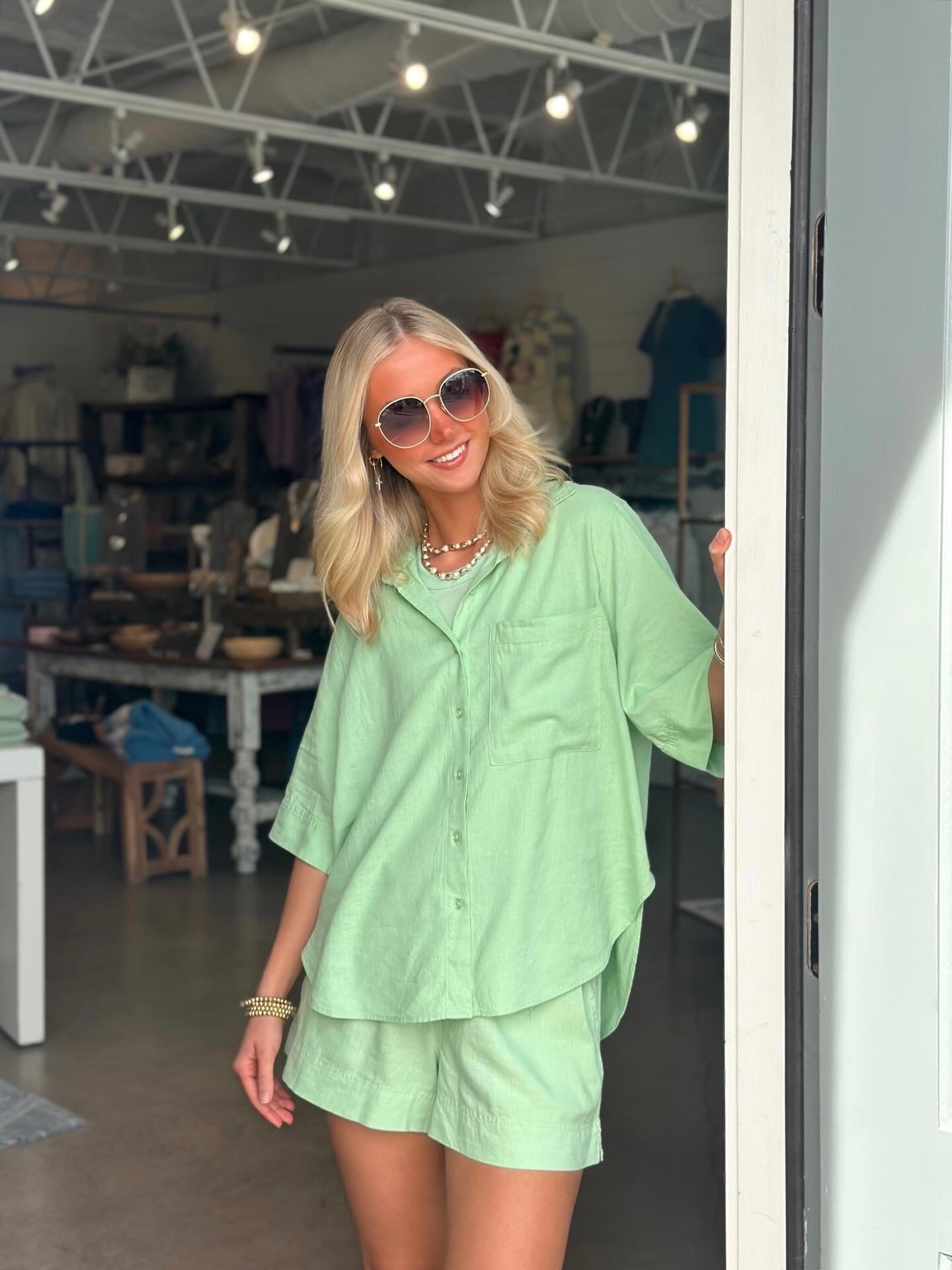 Expedition Button Up top - Sprout