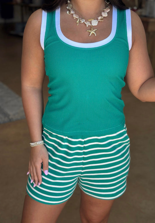 Sirena Colorblocked Rib tank - Rainforest