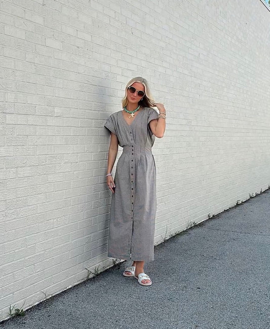 Sanna Gingham Midi dress