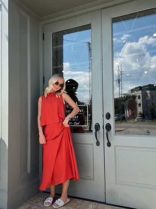 Meryl Skirt - Chili Pepper