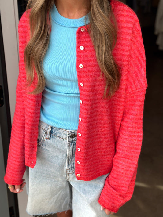 Piper Cardigan top - Red