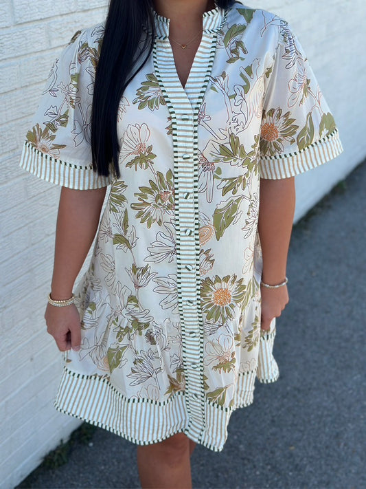 Vanessa Cream Floral dress