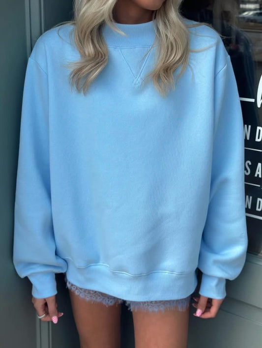 Fleece Mockneck sweatshirt - Baby Blue