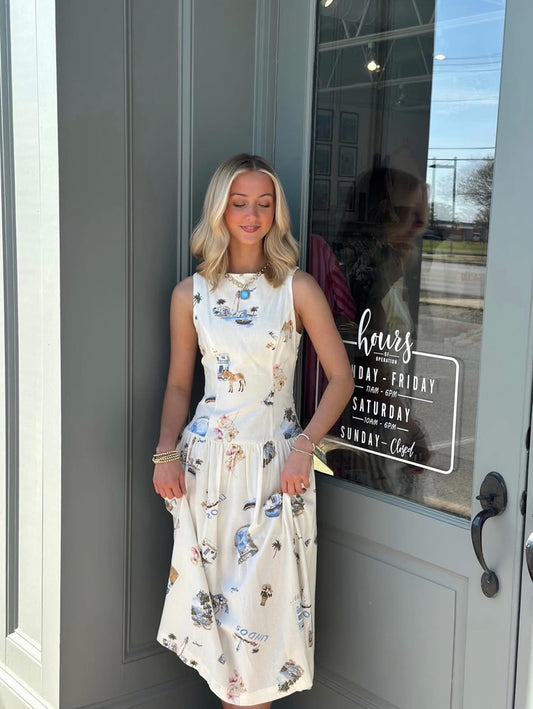 Boat Neck Seaside dress