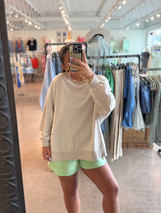 Natural Heather Weekender top