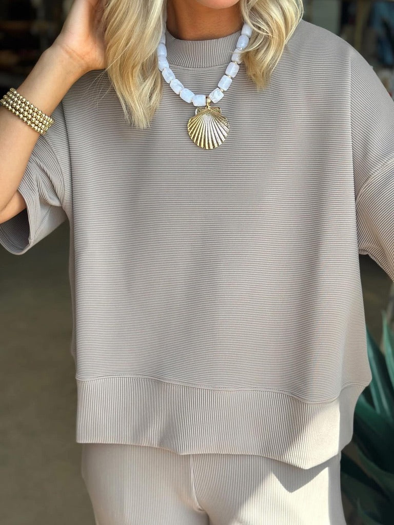 Light Brown Ribbed set