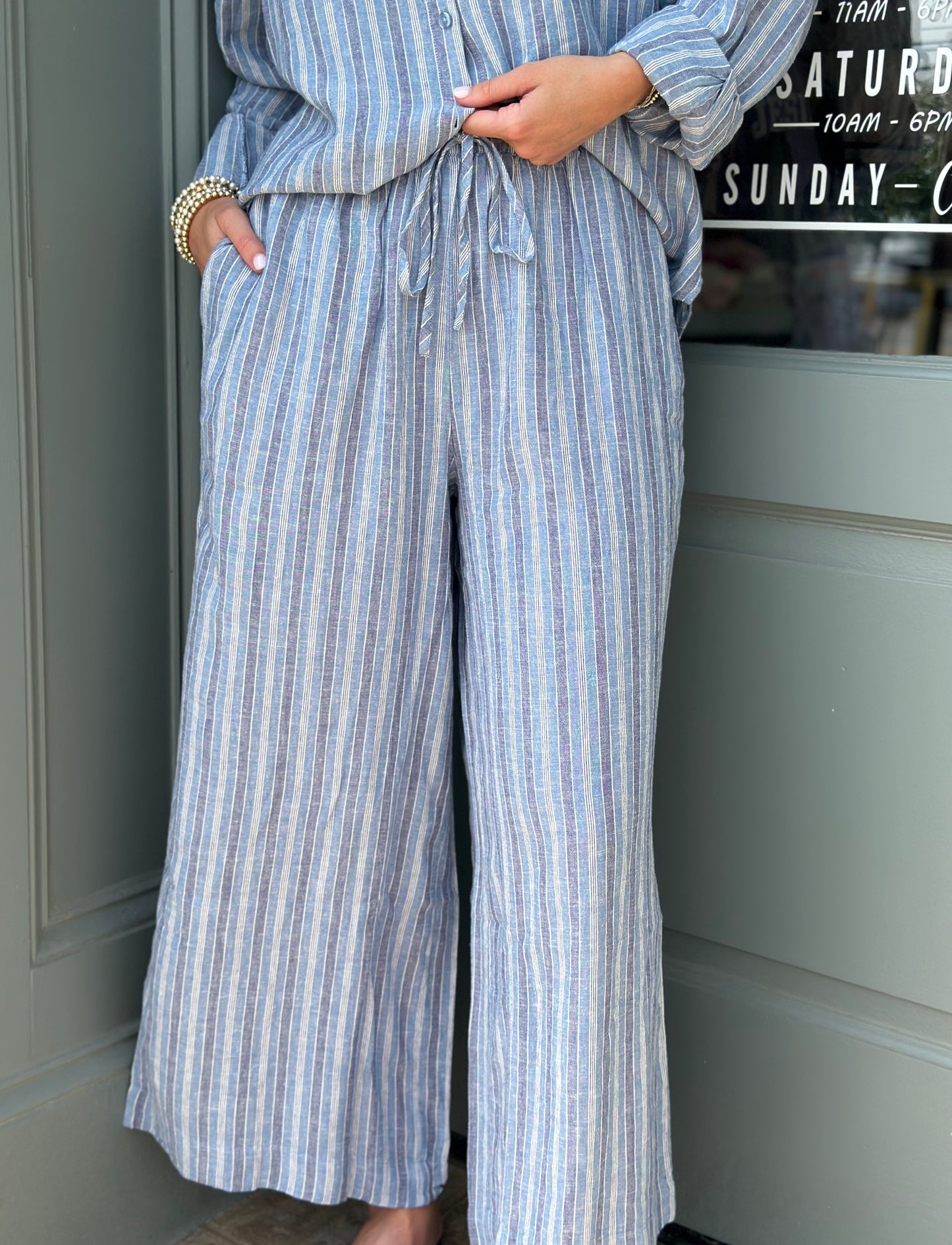 The Perfect Striped pant - Indigo
