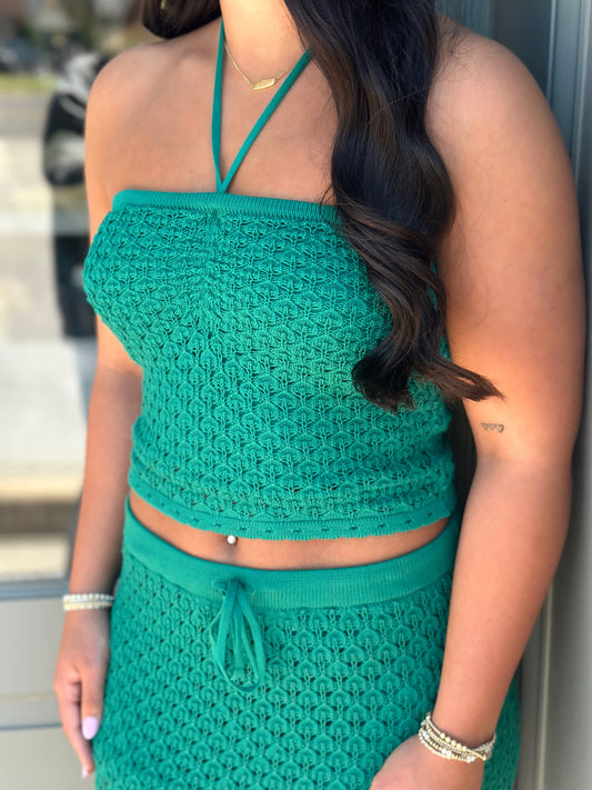 Windswept Crochet top - Rainforest