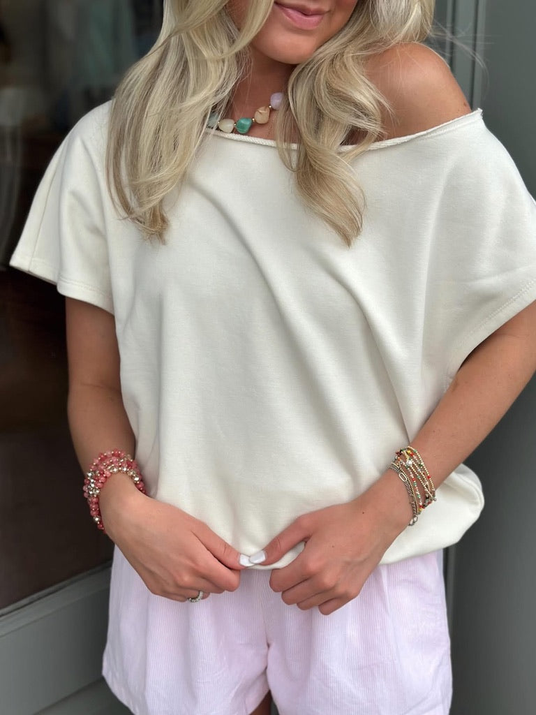 Cream Off the Shoulder top