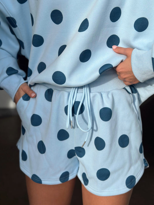 Polka Dot Drawstring short - Blue