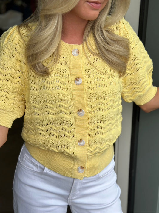 Yellow Short Sleeve cardigan