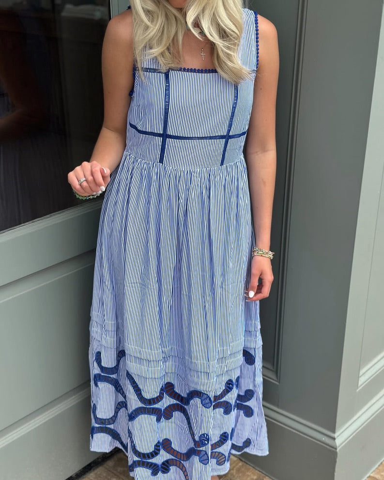 Navy Adrianna Maxi dress