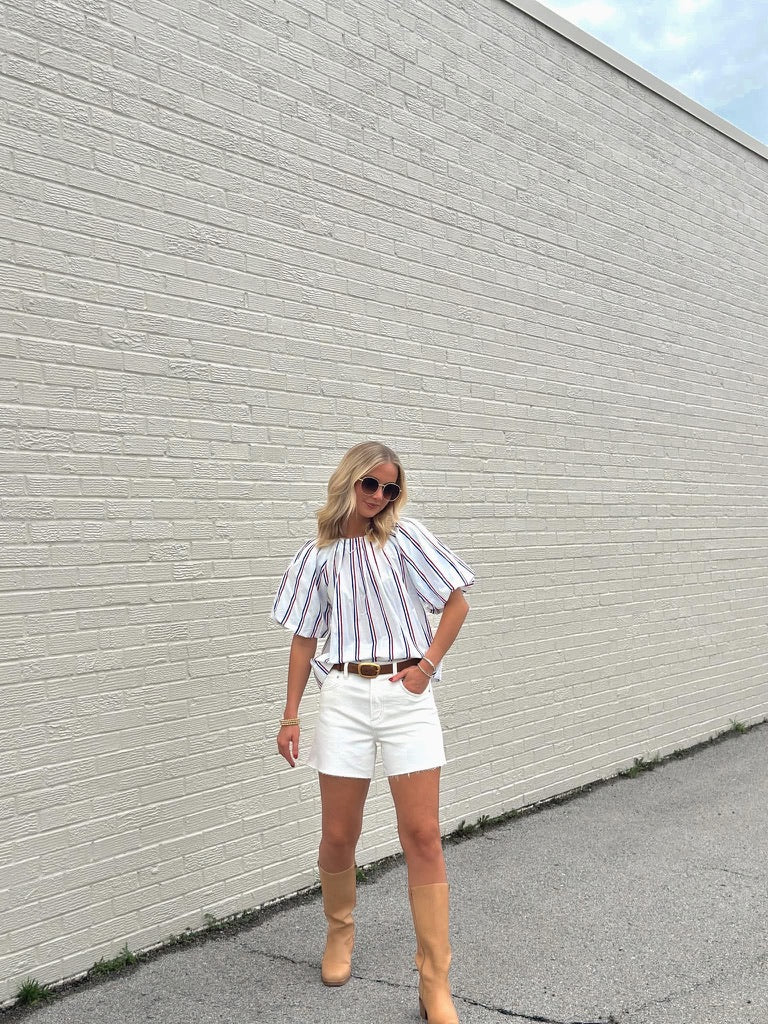 Red, White, and Blue Striped top